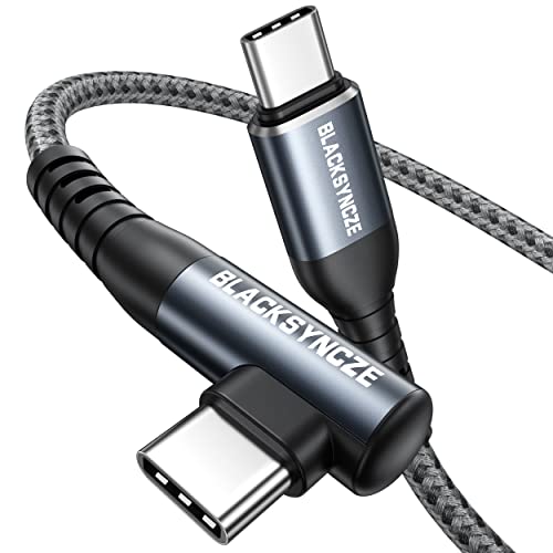 BLACKSYNCZE Câble USB C vers USB C 2M, PD Charge Rapide 60W Câble USB C, Nylon Tressé Câble Chargeur USB C Angle Droit pour Samsung S22 S21Ultra S20 S10, Note 20 10, Pad Pro 2022 2021, Pad Air, Pixel Fiche Technique et Prix au Maroc