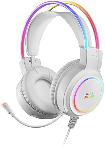 Mars Gaming MHRGB White, Casque Chroma RGB Flow, Microphone Professionnel, Son Spatial Fiche Technique et Prix au Maroc