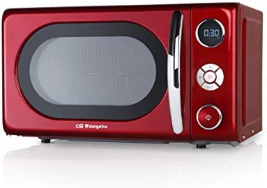 ORBEGOZO MIG2042 MICROONDAS DE 700W DIGITAL CON GRILL DE 20 LITROS DE CAPACIDAD Y DISEÃ‘O EN ROJO Y PLATA Fiche Technique et Prix au Maroc