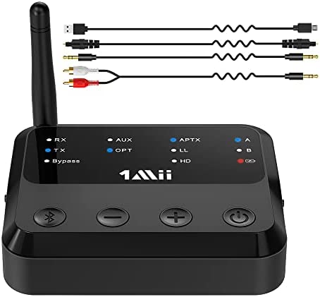 [Upgraded] 1Mii B310Pro Transmetteur Récepteur Bluetooth aptX HD Faible Latence, 20hrs Playtime Adaptateur Bluetooth 5.0 Émetteur et Récepteur pour TV sans Fil Optique RCA AUX 3.5mm Fiche Technique et Prix au Maroc