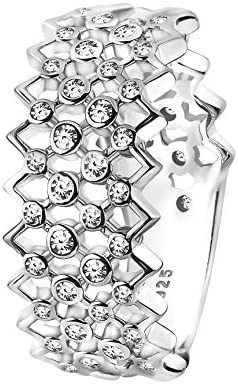 SOFIA MILANI - Bague pour Femmes en Argent 925 - avec Pierre de Zircon - Bague avec Motif en Forme d'Ornement Grille Fiche Technique et Prix au Maroc
