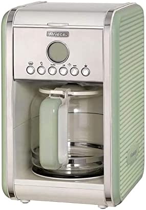 Ariete 1342 Percolateur, Carafe en verre trempé Jusqu’à 12 tasses, Minuterie de programmation 24 heures, Écran LCD, Mise hors tension automatique, 2000 W, Vert pastel Fiche Technique et Prix au Maroc