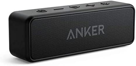 Anker Enceinte Bluetooth, SoundCore 2 Haut Parleur Portable sans fil avec basses puissantes, autonomie de 24 heures, porté de 20 m, étanche waterproof IPX7 et microphone intégré - Noir Fiche Technique et Prix au Maroc