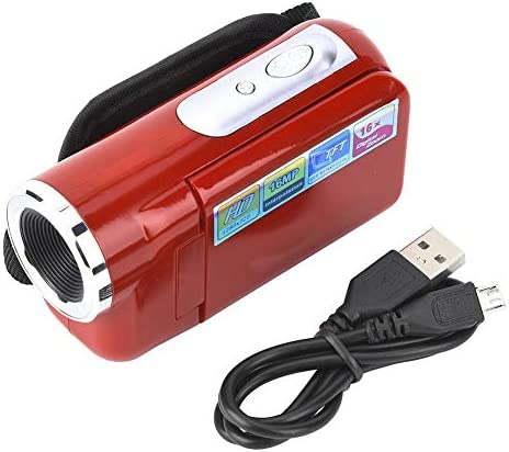 Regun Caméscope de caméra vidéo numérique - Caméscope de caméra vidéo numérique 16X HD pour Enfants Portables avec écran LCD TFT(Rouge) Fiche Technique et Prix au Maroc