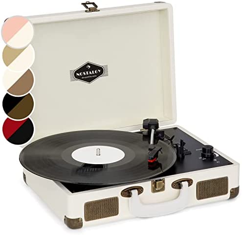 Auna Platine Vinyle Bluetooth, Tourne Disque Vinyle USB avec Haut parleur, Tourne-disques Audio Vinyle 33 tours, Chaine Hifi avec Platine Vinyle, Lecteur Vinyles Vintage Meuble Platine Vinyle Portable Fiche Technique et Prix au Maroc