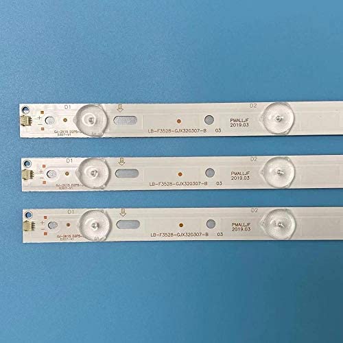 【Accessoires TV】 Bande de rétroéclairage LED 7 lampes 614 mm adaptée pour Philips 32PHH4200/88 32PHH4509 32PHK4100/12 Kit de barres TV LED Line Band Lentille HD D307-V1.1 - (Type: 10 Set) 【Remplaçable Fiche Technique et Prix au Maroc
