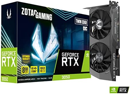 Zotac Nvidia GeForce RTX 3050 Twin Edge OC LHR 8Go Carte Graphique Noir Fiche Technique et Prix au Maroc