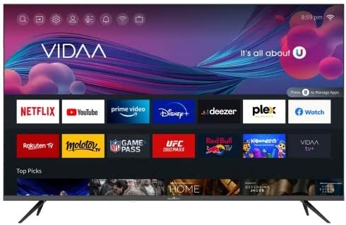 Smart-Tech TV LED 4K UHD 43' (109 cm) Smart TV VIDAA - Molotov, Netflix, Prime Video, Canal+, Disney+, Youtube - 3xHDMI - 2xUSB - PVR - Mode Hotel Fiche Technique et Prix au Maroc