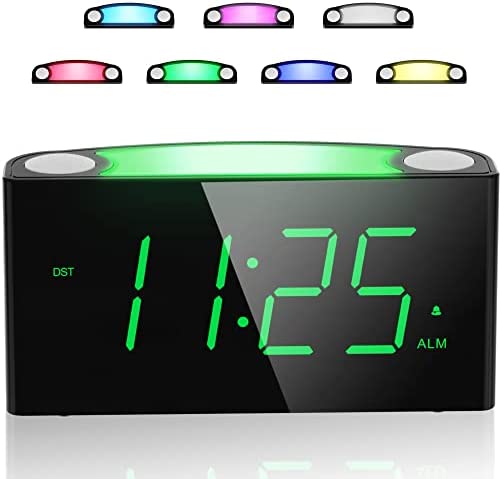 Horloge Digitale avec Veilleuses pour Dormeurs Profonds,Personnes âgées,Enfants- Plug-in Réveil Digital avec Affichage à LED & Luminosité Réglable,Snooze/2 Port USB,Alarme Bruyante,Batterie de Secours Fiche Technique et Prix au Maroc
