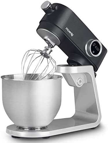 H.Koenig Professionnel Multifonctions 5L KM120 INOX Gris Mat Puissant 800W, Robot Cuisine Pâtissier Pétrin 8 Vitesses, Fouet, Batteur, Crochet, Pétrisseur, Couvercle Anti-éclaboussure, 800 W Fiche Technique et Prix au Maroc