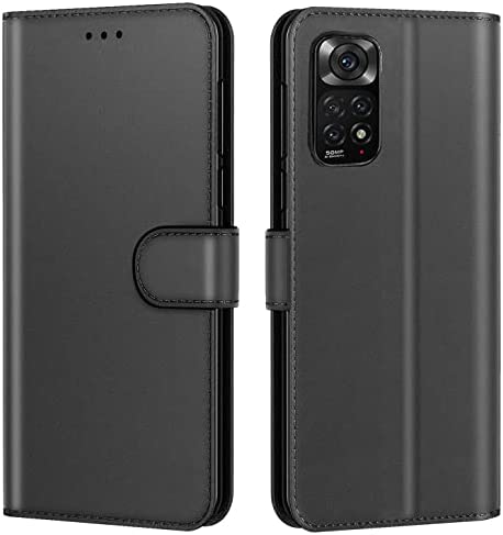 New&Teck Coque pour Xiaomi Redmi Note 11 / Redmi Note 11S 4G (Pas pour Note 11S 5G), Housse Etui Portefeuille Cuir Multifonction, Fermeture Magnétique à Clapet Anti-Choc Noir Fiche Technique et Prix au Maroc