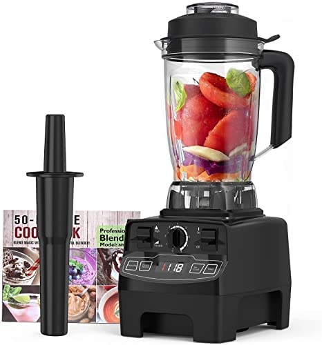 Horett Blender Smoothie 2000W, Blender Mixeur Professionnel Puissant Multifonction avec 8 Lames en Acier, 8 Vitesses Réglables, 4 Programmes Prédéfinis et 2L Jarre Tritan, (jk-356) Fiche Technique et Prix au Maroc
