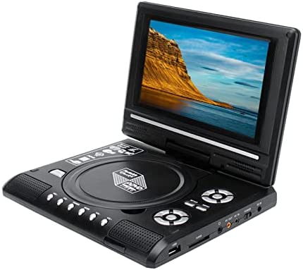 Plyisty Lecteur DVD Portable avec Écran Rotatif 7,8'',écran orientable sur 270 degrés, Batterie Rechargeable Intégrée,Accepte USB/CD/AV in/Out, pour Voyage Longue Distance(Noir)(EU) Fiche Technique et Prix au Maroc