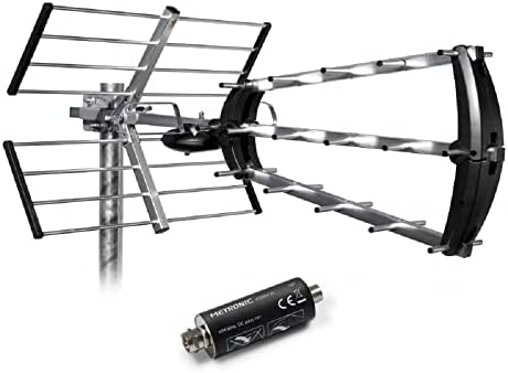 Metronic 415054 Antenne d'extérieur trinappe 26 DB + Filtre 694 MHz Gris Fiche Technique et Prix au Maroc