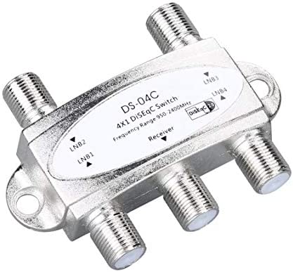 HHuin 4 en 1 4x1 DiSEqc commutateur Large Bande 4 Voies DS-04C Haute Isolation connecter 4 antennes Satellites 4 LNB pour récepteur Satellite Fiche Technique et Prix au Maroc