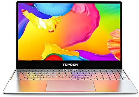 TOPOSH Ordinateur Portable 15,6 Pouces Windows 10 / Linux PC Notebook Laptop 8 Go RAM 256 Go SSD Intel Celeron 5205U 1,9 GHz avec Clavier Rétroéclairé US QWERTY Boîtier Métallique- Argenté Fiche Technique et Prix au Maroc