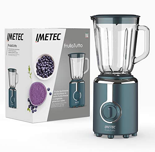 Imetec Frullatutto Blender, Lames de Broyeur à Glace en Acier Inoxydable, Verre Anti-Rayures en Verre de 800 ml, 2 Vitesses, Fonctionnement par Impulsion, 500 W, 2 Vitesses, Va au Lave-Vaisselle Fiche Technique et Prix au Maroc