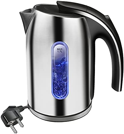Extrastar Bouilloire électrique Inox avec illumination LED, capacité de 1,7 litres, Bouilloire Électrique en acier inoxydable, 2200W sans BPA, Auto-Arrêt & Protection Anti-Ébullition à Sec Fiche Technique et Prix au Maroc