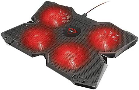 Trust Gaming GXT 278 Yozu Refroidisseur Ordinateur Portable jusqu'à 17,3 pouces, Support PC Portable, Refroidissement avec 4 Ventilateurs Éclairés, USB, Ventilateur pour PC Portable - Noir/Rouge Fiche Technique et Prix au Maroc