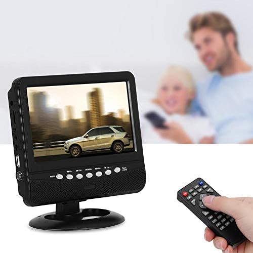 TV Portable, 7,5 Pouces Mini Ultra-Mince Couleur TFT LCD HD Voiture Entièrement Analogique TV Mobile DVD Télévision Lecteur Vidéo Moniteur, PAL/NTSC/SECAM système TV, Radio FM, Fonction 3D Fiche Technique et Prix au Maroc