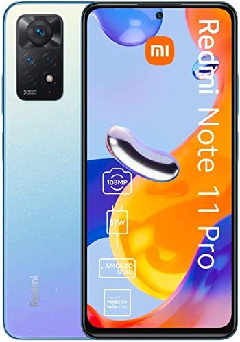 Xiaomi Redmi Note 11 Pro - Smartphone 128GB, 6GB RAM, Dual Sim, Star Blue Fiche Technique et Prix au Maroc