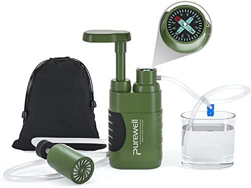 Purewell Filtre à Eau Portable,0.01Micron 4 Etapes système de Filtration d'eau, Enlèvent 99,9999% de substances nocives Urgence Personnel Purificateur d'eau Pouvant Randonnée Camping Fiche Technique et Prix au Maroc