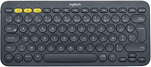 Logitech K380 Clavier sans Fil Multi-Dispositifs pour Windows, Apple iOS, Android or Chrome, Bluetooth, Design Compact, PC/Mac/Portable/Smartphone/Tablet/Apple TV, AZERTY Français - Noir Fiche Technique et Prix au Maroc