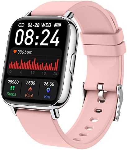 Montre Connectée Femmes Homme, Smartwatch 1,69'' Montre Sport Cardiofrequencemètre Moniteur Sommeil Etanche IP68, Montre Intelligente 24 Modes Podometre Calories Chronometre pour Android iOS Rose Fiche Technique et Prix au Maroc