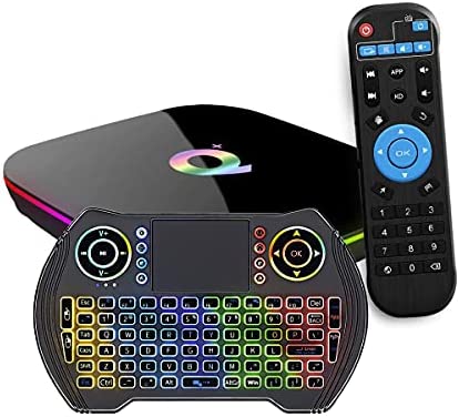Sleekview Q PLUS Android 9.0 TV Box 2 Go de RAM/16 Go avec clavier multicolore ROM H6 Quad-Core 2,4 GHz WiFi/Ethernet 6 K HDMI TV Box Fiche Technique et Prix au Maroc