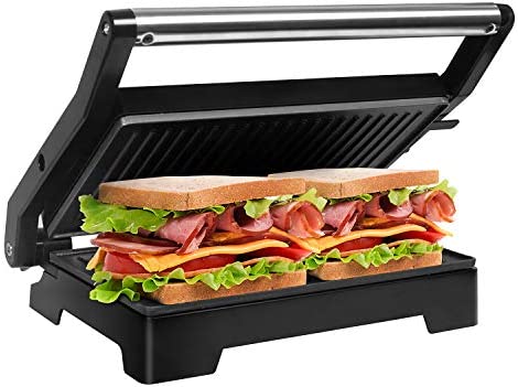 Gotoll Grill Électrique de Table Presse à Panini Appareil Croque Monsieur Toaster Sandwich Plancha Viande Anti-adhésives, Ouverture à 180º Fiche Technique et Prix au Maroc