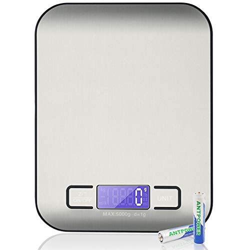 Balance de cuisine numérique, ultra fine de 5 kg, balance de cuisine/cuisson, graduation précise de 1 g, 5 unités, fonction de tare, bouton tactile, écran LCD rétroéclairé, haute précision (argent). Fiche Technique et Prix au Maroc