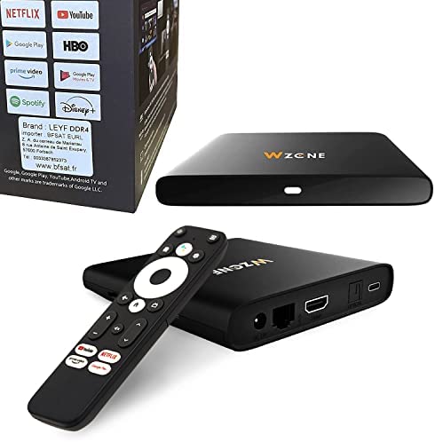 Leyf 4K Android TV Box Original Licensed by Google LLC and Netflix, Disney, Prime Video WiFi , Type-C , HDMI 2.1 , USB 3.0 , Ethernet , MicroSD / Smart Tv, Chromecast, YouTube Fiche Technique et Prix au Maroc