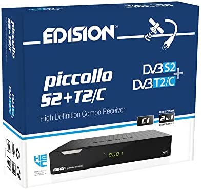 Edision Récepteur combiné PICCOLLO S2+T2/C H.265/HEVC (DVB-S2, DVB-T2, DVB-C) CI Full HD USB noir, télécommande universelle 2 en 1 Fiche Technique et Prix au Maroc