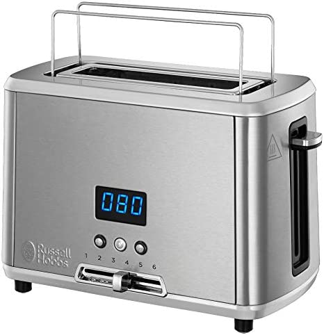Russell Hobbs Toaster, Grille-Pain, Décongèle, Réchauffe, Température Ajustable, Rapide, Chauffe Viennoiserie - Inox 24200-56 Compact Home Fiche Technique et Prix au Maroc