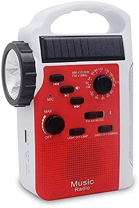 FMOPQ Emergency Weather Radio - 2200mAh Emergency Weather Radio Hand Crank Solar Portable AM/FM Battery Operated Radios Flashlight LED Lamp SOS Alarm Cell Phone Charger (Color : A) Fiche Technique et Prix au Maroc