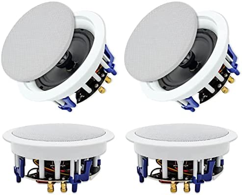 Herdio 6,5 Pouces 600 Watts Enceintes Plafond Haut-parleurs de Plafond Parfait pour Le système de cinéma Maison, Le Salon, Le Bureau, Le Montage encastré Compatible avec Bluetooth(4 Haut-parleurs) Fiche Technique et Prix au Maroc