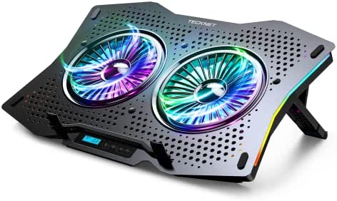 TECKNET Refroidisseur Ordinateur Portable pour 9"-17" avec 2 Ventilateurs Silencieux, PC Refroidissement Support Ventilé, 10 Éclairage RGB, Hauteur Réglage Fiche Technique et Prix au Maroc