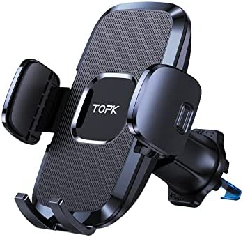 TOPK Support Téléphone Voiture, Universel Porte Téléphone Voiture pour Ventilation, Socles de Téléphone Portable pour Automobile Rotation 360°pour Smartphone et GPS 4.0-6.7 Pouces Fiche Technique et Prix au Maroc