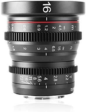 Meike 16mm T2.2 Manual Focus Wide Angle Fixed Prime Cinema Lens for M43 Micro Four Thirds MFT Mount Cameras and Cinema Camera BMPCC Fiche Technique et Prix au Maroc