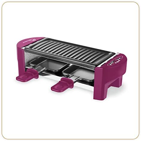 LITTLE BALANCE 8615 Raclette 2 Meuuh…!, Appareil à raclette 1 /2 personnes, Grill amovible, 2 spatules + 2 planchettes, Revêtement anti-adhésif, 1 ou 2 personnes, 320 W , Prune Fiche Technique et Prix au Maroc
