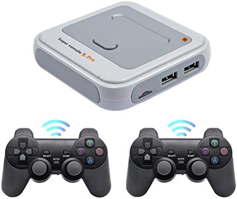 Super Console X Pro Console de jeux darcade rétro, mini-jeu vidéo HDMI WiFi 4K sans fil avec plus de 30000 jeux, console de jeux rétro avec puce sans fil Joystick S905X 2Pcs, double système dans Fiche Technique et Prix au Maroc