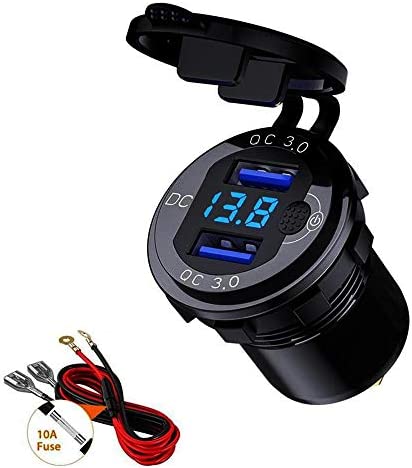Meipire Auto QC3.0 Chargeur USB Voiture Double Port 9V ~ 32V 36W Charge Rapide avec LED Voltmètre Numérique Interrupteur Fiche Technique et Prix au Maroc