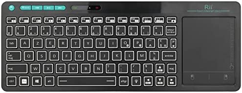 Rii K18S Clavier sans Fil Français (AZERTY) Clavier de Bureau Clavier bureautique avec Souris Tactile de Grande Taille Intégrée Wireless, Batterie Li-ION Rechargeable (Bluetooth & 2.4 GHz) Fiche Technique et Prix au Maroc