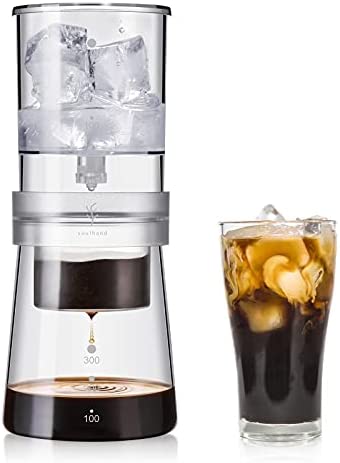 Soulhand Cafetière pour Café Glacé, Machine à Café Glacé, Cold Brew Ice Drip Coffee Maker 350ml, Verre, Transparent Fiche Technique et Prix au Maroc