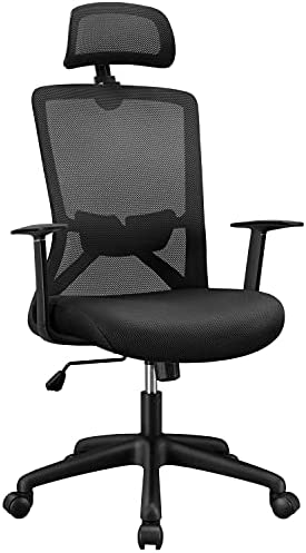 Yaheetech Chaise Bureau Fauteuil Ergonomique en Maille Haut Dossier avec Appui-tête réglable Chaise d'Ordinateur Pivotante Charge Max 136kg Noir Fiche Technique et Prix au Maroc