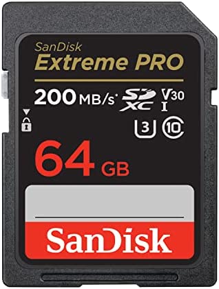 SanDisk 64 Go Extreme PRO carte SDXC + RescuePRO Deluxe, jusqu'à 200 Mo/s, UHS-I, Classe 10, U3, V30 Fiche Technique et Prix au Maroc