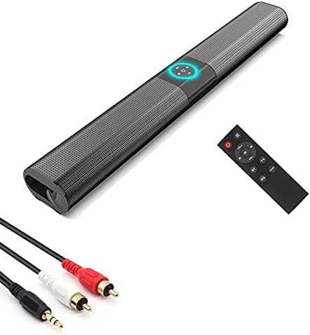 Funwaretech Barre de Son TV Bluetooth 5.0 HiFi Surround Sound, Interconnexion Audio Double Bluetooth, avec lumières RGB, Support RCA/AUX/USB/TF Carte, pour TV/PC/Home Theatre, Montage Mural Fiche Technique et Prix au Maroc