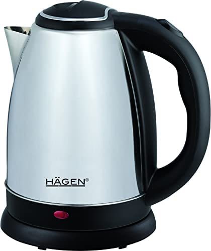 Hagen - Acier Inoxydable - Bouilloire Éléctrique - Bouilloire Sans Fil - Bouilloire en Inox - Bouilloire électrique 1.8L inox sans fil HAGEN HA5525-SIL-Silver Fiche Technique et Prix au Maroc