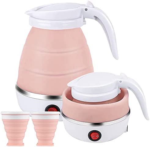 LUFEIS Bouilloire Électrique Pliable, Mini Bouilloire Electrique Portable kettle en Silicone avec Fonction de Cuisson Rapide 0,6 l Bouilloire 2 Tasses Pliables, Bouilloire Pliable Camping pour Voyager Fiche Technique et Prix au Maroc