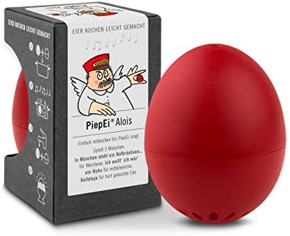 Alois PiepEi - Minuteur à œufs Chantant pour Cuisiner - Cuiseur à œufs pour 3 degrés de dureté - Cadeau de Munich - Oeuf drôle - Musique Eggtimer - Brainstream Fiche Technique et Prix au Maroc